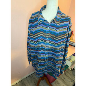 BDG shirt Urban Outfitters sz xl-tg. Geometric, zigzag,wavy stripes. Long sleeve